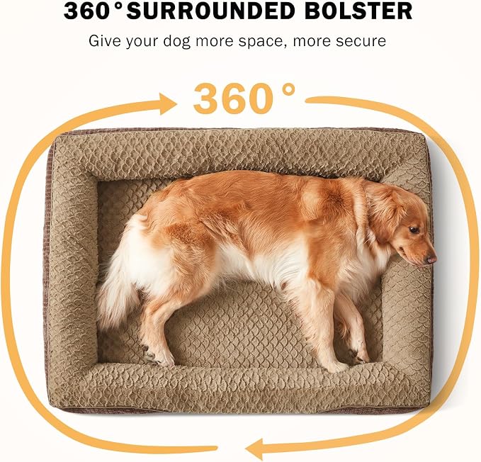 INVENHO Orthopedic Dog Beds Large Sized, XL Washable Egg-Crate Memory Foam Dog Couch with Washable Removable Cover, Waterproof Lining and Nonskid Bottom - Image 8