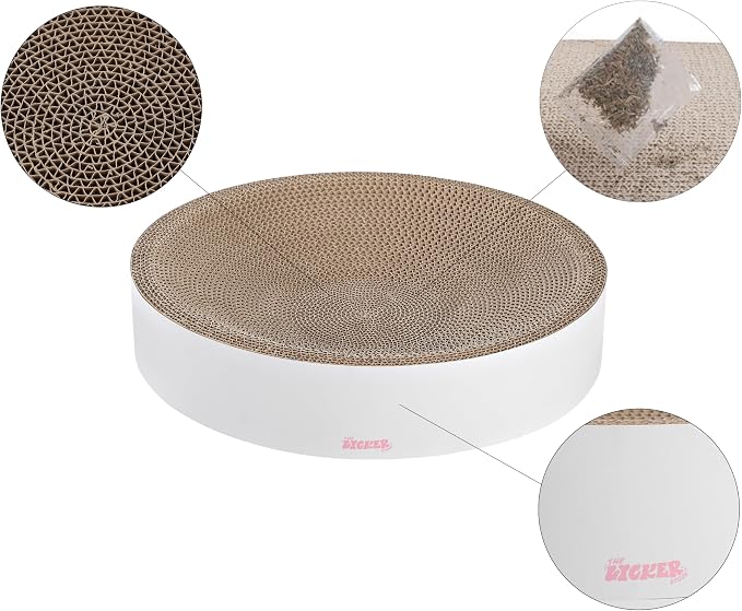 CSR1010I Nelson 20.13" Modern Cardboard Round Bowl Cat Scratcher with Catnip, Cloud - Image 5