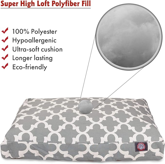 Gray Trellis Small Rectangle Indoor Outdoor Pet Dog Bed With Removable Washable Cover By Majestic Pet Products - Image 3