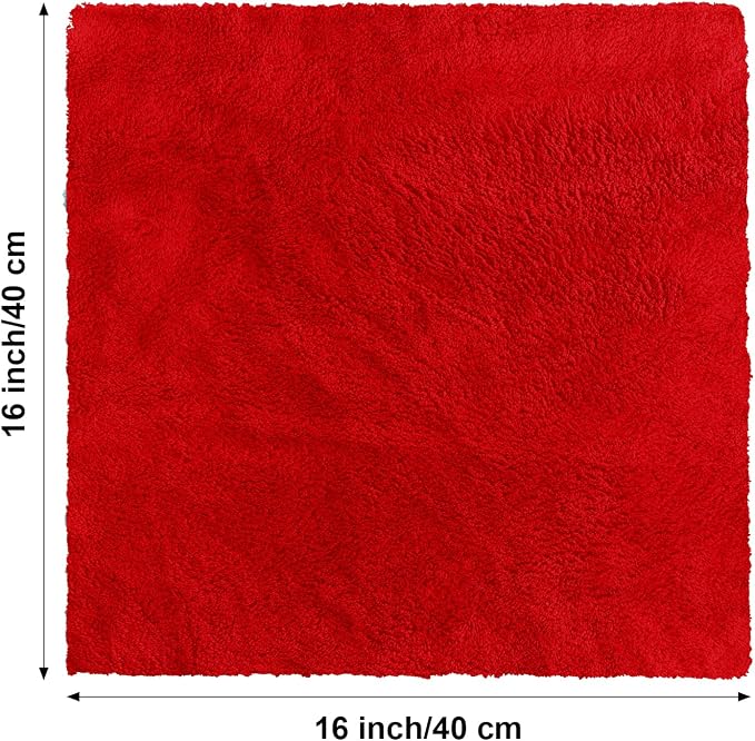 Shimeyao 30 Pcs 16 x 16 Inch Edgeless Microfiber Plush Towels for Cars Detailing Drying Wash Polishing Absorbent Cleaning Cloths, 500 GSM (Red) - Image 2