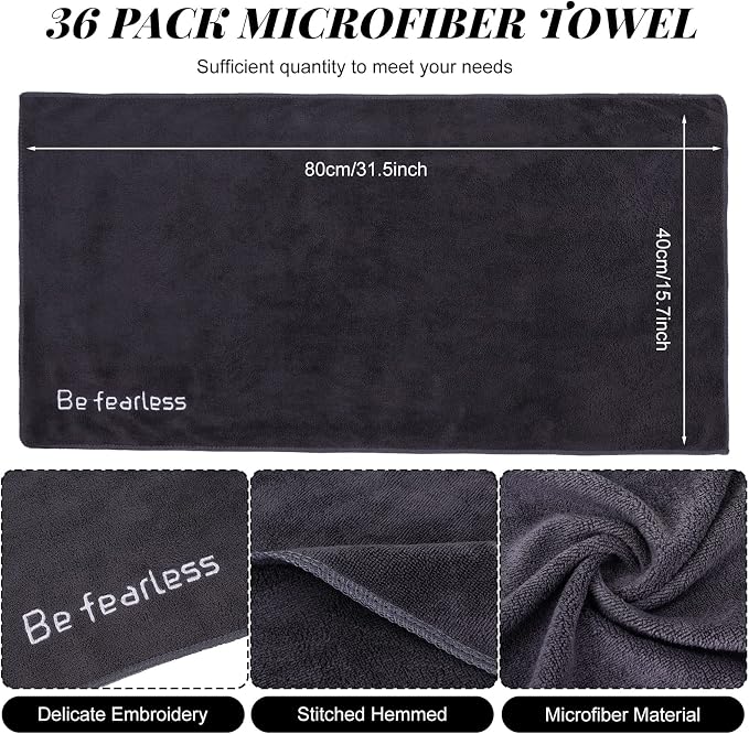 Newwiee Microfiber Gym Towels for Exercise Fitness Bulk 32 x 16 Inch Soft Quick-Drying Sweat Absorbent Yoga Towel for Women Men Be Fearless Sport Towel for Cycling, Swimming, Workout, Camping (1 Pcs) - Image 2