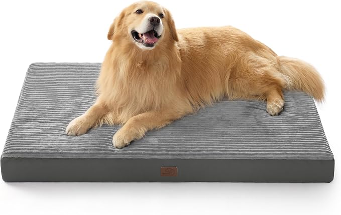 Bedsure ComfyFleece XXL Dog Bed for Crate with Washable Cover, 47x29 | Orthopedic Egg Crate Foam Pet Mat,Removable Cover, Nonslip Bottom,Not Waterproof,Not Chewproof,For Extra Large Breeds ≤100lbs by Unknown