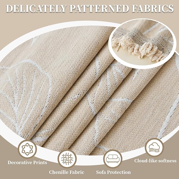 1OO% Waterproof Sectional Couch Covers for Dogs L Shaped Corner Sofa Cover Washable Chenille Sofa Slipcovers Blanket Modern Jacquard Pet Furniture Protector (91"x276", Beige Flower) - Image 7