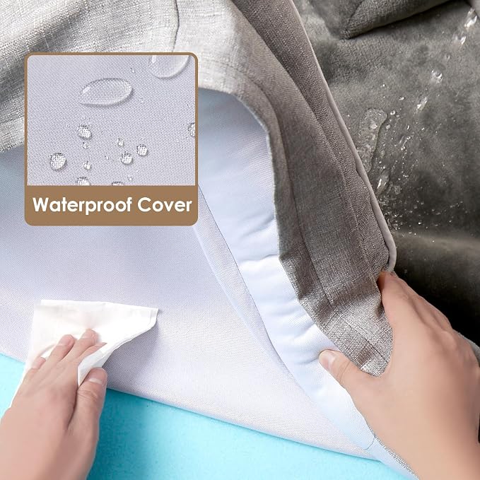EHEYCIGA Orthopedic Dog Beds for Large Dogs, Waterproof Memory Foam Large Dog Bed with Sides, Non-Slip Bottom and Egg-Crate Foam Pet Couch Bed with Washable Removable Cover, Grey | 41Inch XL Dog Bed, Non-Slip Bottom and Egg-Crate Memory Foam Extra Larg... - Image 3