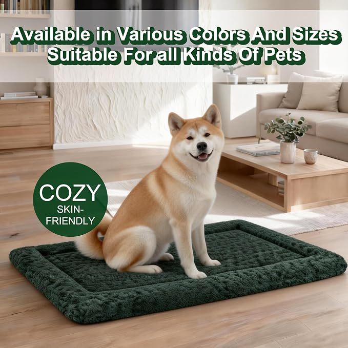 4 Piece Washable Dog Bed Mat with Anti-Slip Bottom, Deluxe Plush Memory Foam Crate Pad & Waterproof Outdoor Kennel Mat for Dogs & Cats-Durable Crates Beds, Large Medium Small Puppy Size 30" x 20",M - Image 7