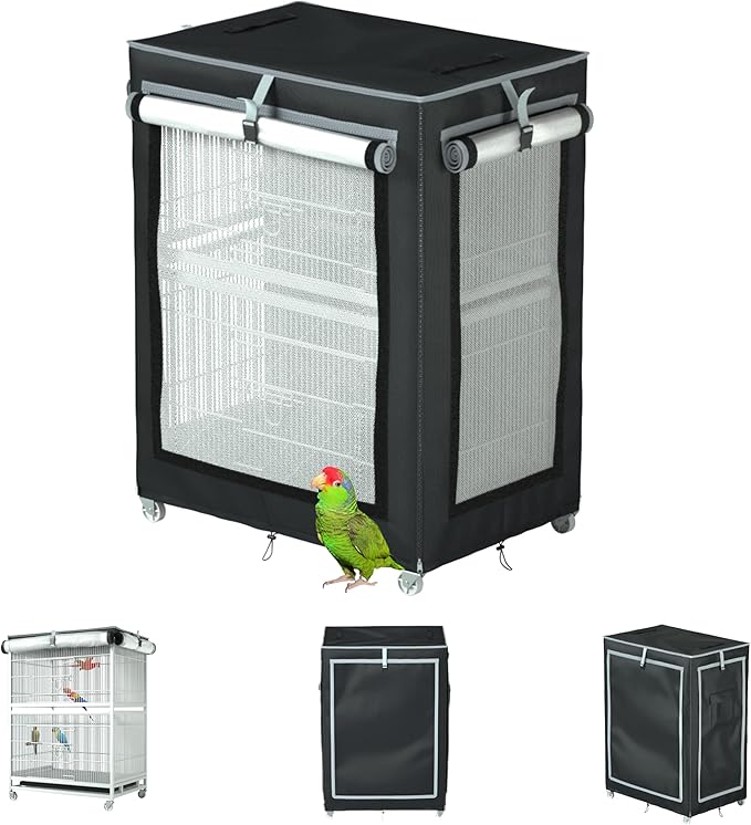 Large Bird Cage Cover - 600D Cage Covers for Night, Good Night Bird Cage Cover for Large Birdcage,Good Night for Cats, Mink, Totoro, Parakeet, Parrot and Small Animals ,Indoors or Outdoors (XL) by APOLAI7
