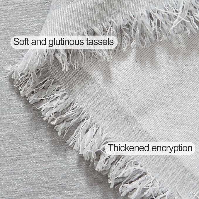 Sofa Cover for Washable Sectional L Shape, Light Grey | Couch Covers Protector with Tassel Sofa Slipcover for Pet & Kid Friendly - Image 3