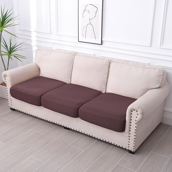 hyha Waterproof Couch Cushion Covers for Pets, Non Slip Sofa Seat Cover | Stretch Jacquard Fabric, Elastic Bottom, Non Slip Fit, Waterproof Protection, Pet Hair Protection (3 Pieces) - Image 7