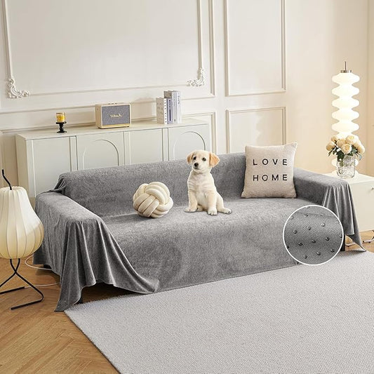 MYSKY HOME Sectional Couch, Covers Couch Cover 3 Cushion Sofa, Couch Covers for Sofa, Dog Couch Protector, L Shape Cover Sofa Slipcovers Washable Furniture Covers for Pets, 71" x 134", Grey by MYSKYHOME