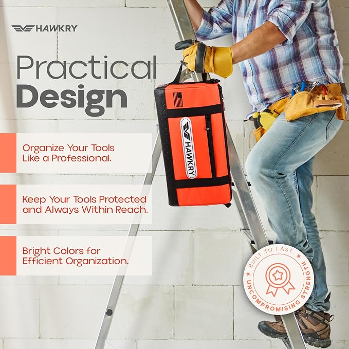 HAWKRY Oxford Waterproof Tool Bag – Small Tool Bag and Tool Pouch, Fishing Bag, Travel Pouch, Compact, Durable Small Travel Bag, Multipurpose Tool Bags for Men for Work, Fishing and Travel - Image 6