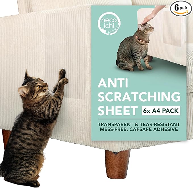 NECOICHI Anti Scratching Sheet - Cat Couch Scratch Protector – Couch Protectors from Cat Scratching with Adhesive Sheets & Safeguard Shields – Cats Scratcher Alternative & Cats Accessories - 6 Pack by %E7%8C%AB%E5%A3%B1