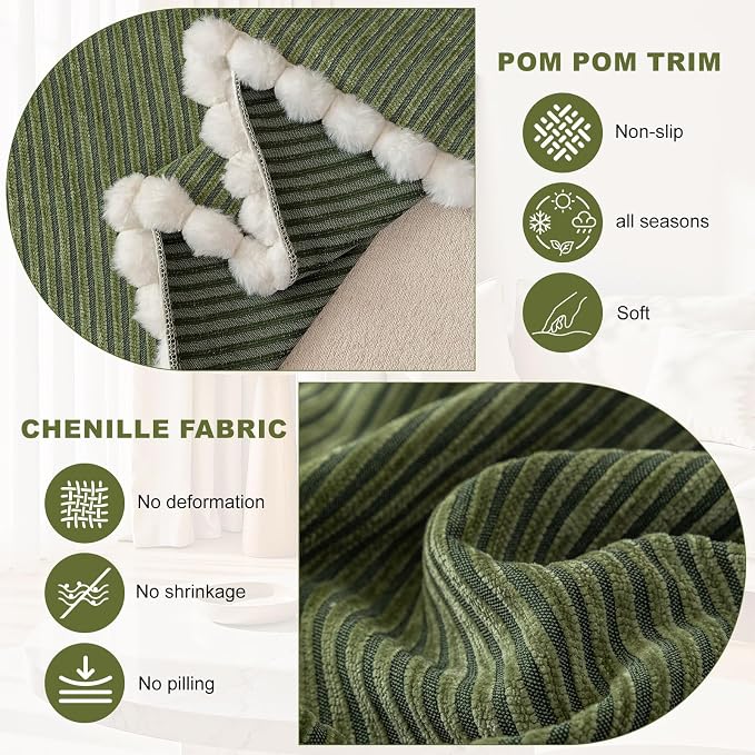 ROOMLIFE Boho Couch Covers for Sofa Washable for 3 Cushion Couch, Chenille | Furniture Protector Sofa Couch Cover for Dogs, Soft Breathable Sofa Slipcover, Couch Throw Blankets with Tassels 71''X134'' - Image 5