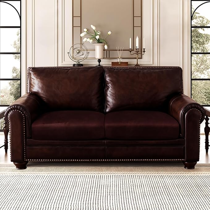 ANARACHON Leather Look Couch Cushion Covers Sofa Seat Slipcovers Sets Couches Furniture Protector for Sectional Armchair Loveseat Pets Kids Stretch Spandex Fabric (2 Cushion Loveseat, Burgundy) - Image 2
