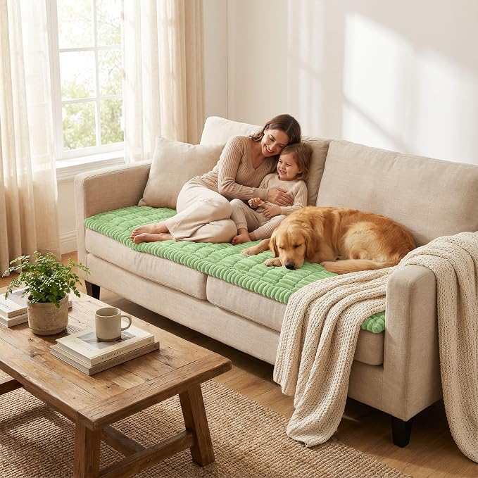 Smiry Couch Cover for Dogs, Non Slip Washable Sofa Protector for Pets | Soft Furniture Cover for Leather & Fabric Couches, Cozy Protect Against Fur, Dirt & Messes, Pet Friendly, 27.6"x27.6" - Image 6