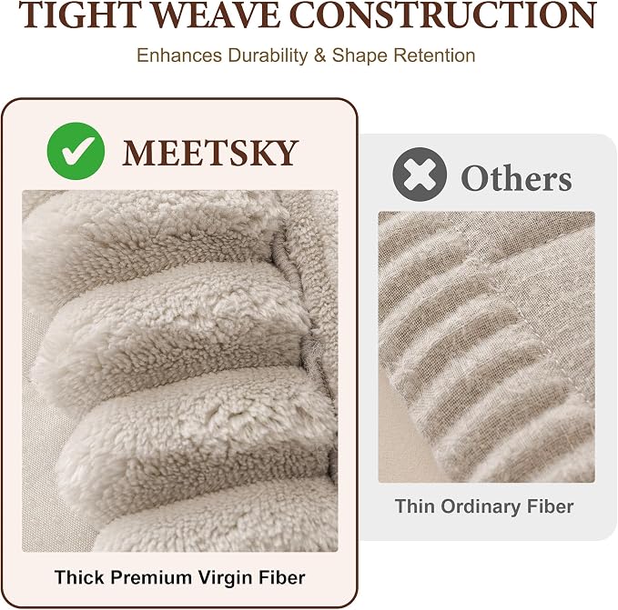 MEETSKY Chair Cover Soft Couch Armrest Covers for Sofa, Thick Sofa Covers Washable Sofa Slipcover for Single Couch, Oatmeal, 27.6" x 27.6" - Image 5