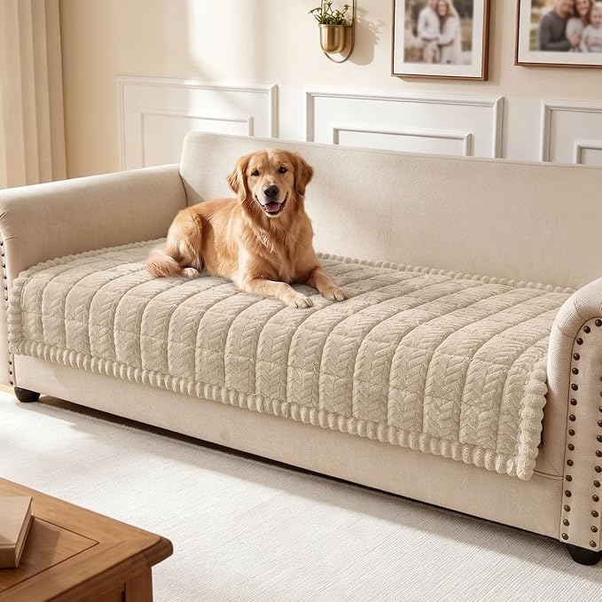 Smiry Couch Cover for Dogs, Non Slip Fuzzy Pet Sofa Covers Washable | Sofa Slipcovers for 2-3 Cushion Couch, Soft Thick Furniture Protector for Cats Dogs, Against Fur, Dirt, Scratch (35.4"x63") by Smiry