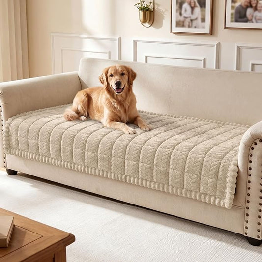 Smiry Couch Cover for Dogs, Non Slip Fuzzy Pet Sofa Covers Washable | Sofa Slipcovers for 3 Cushion Couch, Soft Thick Furniture Protector for Cats Dogs, Against Fur, Dirt, Scratch (35.4"x82.7") by Smiry