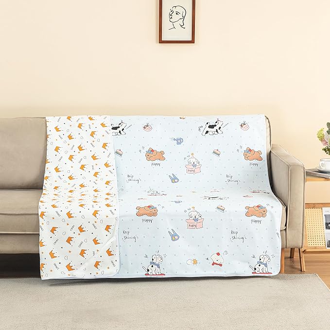 WenBags Waterproof Dog Bed Cover 70 * 78 Inches Throw Size,Pet Hair Resistant Reversible Couch Cover Mattress Protector,Leakproof Bed Liner/Sheet/Blanket for Adults Elderly Pets (Cute Dogs, 70 * 78) - Image 2