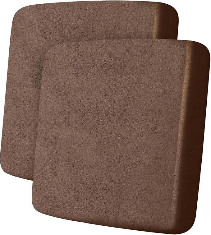 ANARACHON Leather Look Couch Cushion Covers Sofa Seat Slipcovers Sets Couches Furniture Protector for Sectional Armchair Loveseat Pets Kids Stretch Spandex Fabric (2 Cushion Loveseat, Brown) by ANARACHON