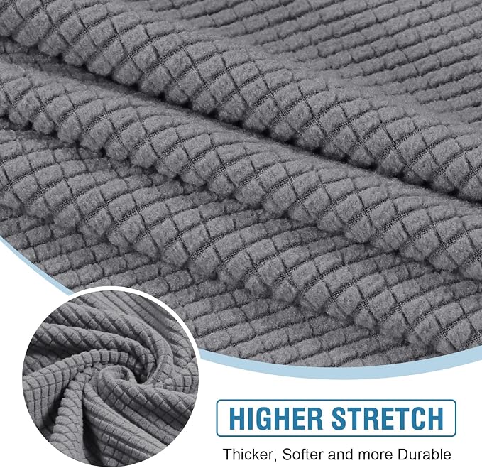 H.VERSAILTEX Sectional Couch Covers 4 Pieces Sofa Seat Cushion Covers L Shape Separate Cushion Couch Chaise Cover for Both Left/Right Sectional Couch (Seat Only: 1 Chaise + 3 Sofa, Dove) - Image 5