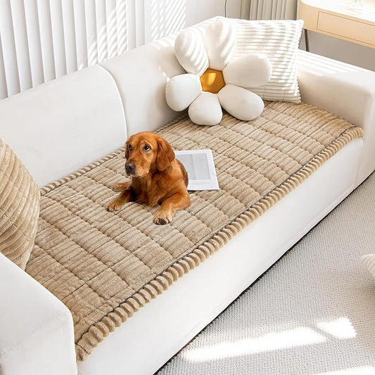 Mivnue Pet Couch Cover, Couch Covers for Dogs, Washable Dog Sofa Covers Couch Protector, Fuzzy Non Slip Couch Slipcover Pet Friendly (Brown, 27.6" x 82.7") by Mivnue