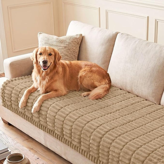 hyha Couch Cover for Dogs, Washable Non Slip Plush Flannel Sofa Protector | Thick Flannel, Silicone Anti-Slip Backing, Pet Hair & Scratch Protection, Fits Sofa & Loveseat (35.4" x 82.7") by hyha