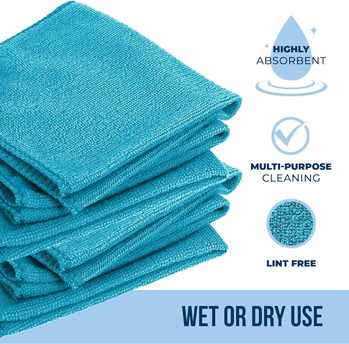 GREEN LIFESTYLE Microfiber Cleaning Cloth 11.5" x 11.5" 50 Pack - Edgeless Microfiber Towels for Cars, Cleaning Rags, Lint Free Car Microfiber Towel, Reusable Cleaning Cloths (Multicolor) - Image 2