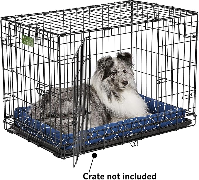 Midwest Homes for Pets 40230-BLD Quiet Time Couture Ashton Bolster Pet Bed, Medium Dog/30, Blue - Image 4