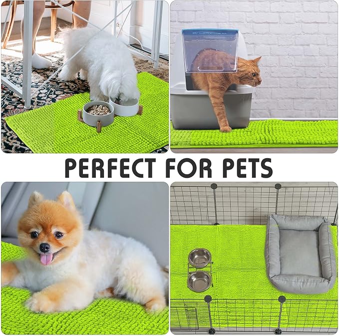 Amylove 4 Pcs Guinea Pig Cage Liner 16 x 24 Inch Washable Chenille Pee Pads Pet Dog Cat Bedding Training Mat Reusable for Small Animals Puppy Bunny Hamster Chinchilla - Image 3