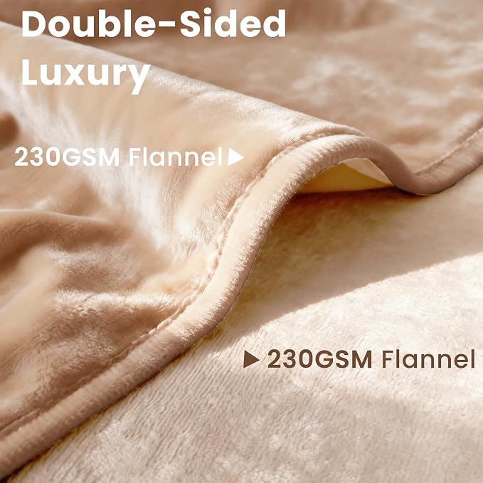 gogobunny Waterproof Blanket for Dogs and Cats, Reversible Flannel Double-Sided Furniture Protector for Couch Sofa Bed Against Spills & Pet Fur (50" x 60", Beige/Cream) - Image 4