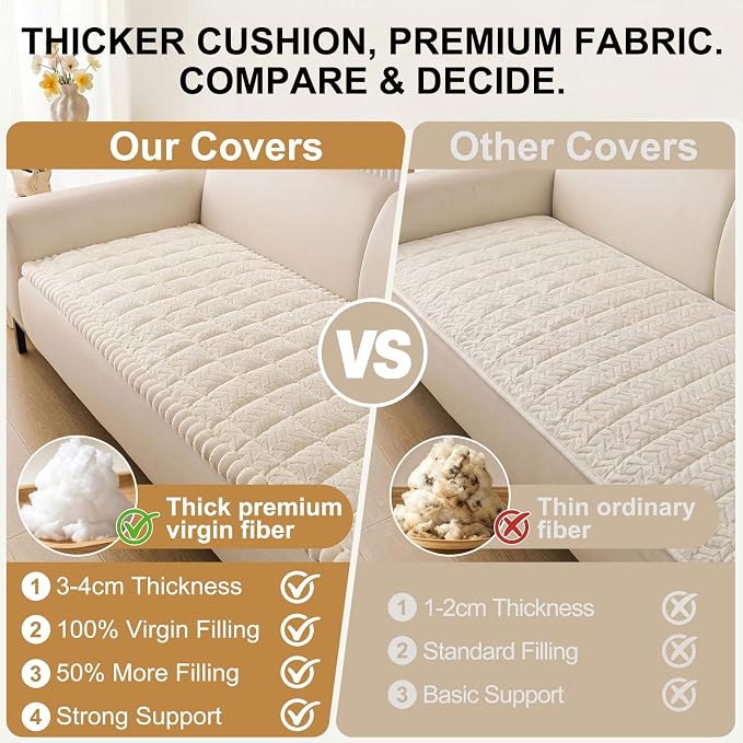 Smiry Couch Cover for Dogs, Non Slip Fuzzy Pet Sofa Covers Washable | Sofa Slipcovers for Sectional Couch, Soft Thick Furniture Protector for Cats Dogs, Against Fur, Dirt, Scratch (43"x63") - Image 4