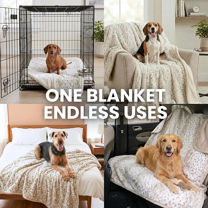 Waterproof Dog Blanket for Cats & Dogs, Washable Couch Cover, Reversible Furniture Protector Blanket, Large Soft Sherpa Fleece, Couch Protector, Pet Throw Blankets, 60" x 70" - Image 5