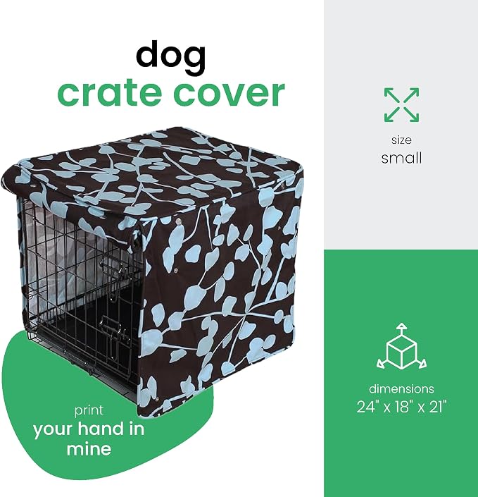Molly Mutt Your Hand in Mine Dog Crate Cover, 100% Cotton Canvas Cover with 2 Roll-Up Panels, Ideal for Dog or Cat Crate, Durable, Washable, and Free of Harmful Chemicals, 24" x 18" x 21" - Image 2