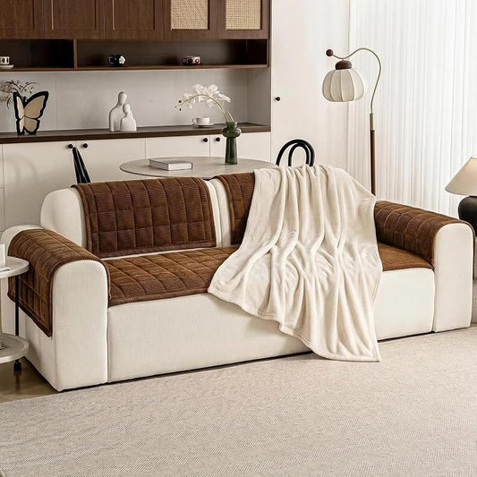 Couch Covers for Dogs Washable, 27.6"x82.7" Non Slip Couch Covers for Loveseat Sofa Pet Friendly, Soft Fuzzy Sofa Covers for Pet, Dog Couch Cover Furniture Protector(1PC,Dark Brown) - Image 2