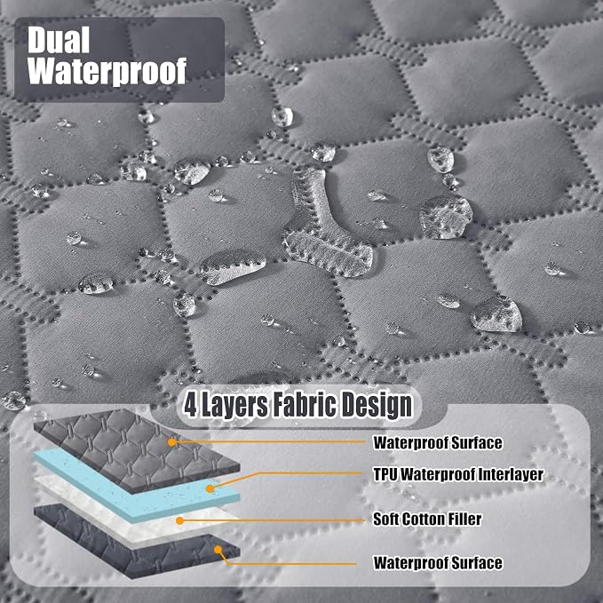 Smiry Waterproof Dog Bed Cover Blanket, Reversible Pet Blanket | Soft Reversible, Washable Leakproof Cats Dogs Couch Cover for Sofa, Couch, Furniture (52x82 Inch) - Image 2