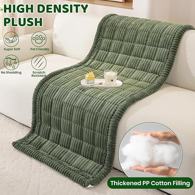 Royhom Couch Cover for Dogs Washable，Non Slip Sofa Protector for Pets | Durable & Easy Care, Soft Furniture Cover for Leather & Fabric Couches Against Claws, Spills & Fur, 27.6x27.6 Inch, Green - Image 6