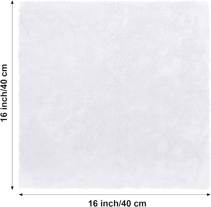 Shimeyao 30 Pcs 16 x 16 Inch Edgeless Microfiber Plush Towels for Cars Detailing Drying Wash Polishing Absorbent Cleaning Cloths, 500 GSM (White) - Image 2
