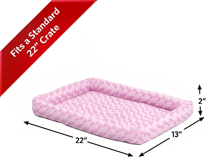 MidWest Homes for Pets QuietTime Fashion XS Dog Bed - Pink Faux Fur Bolster, Ultra-Soft and Machine Washable, Fits 22-Inch Crates and Carriers, for Small Dogs and Cats - Image 3