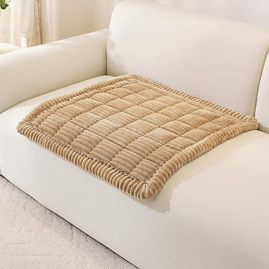 OstepDecor Couch Cover for Dogs, Washable Non Slip Sofa Cover for Pets, Soft Couch Covers for Sofa, Loveseat and Sectional, Furniture Protector Against Pet Hair & Scratches (27.6" x 27.6", Khaki) by OstepDecor