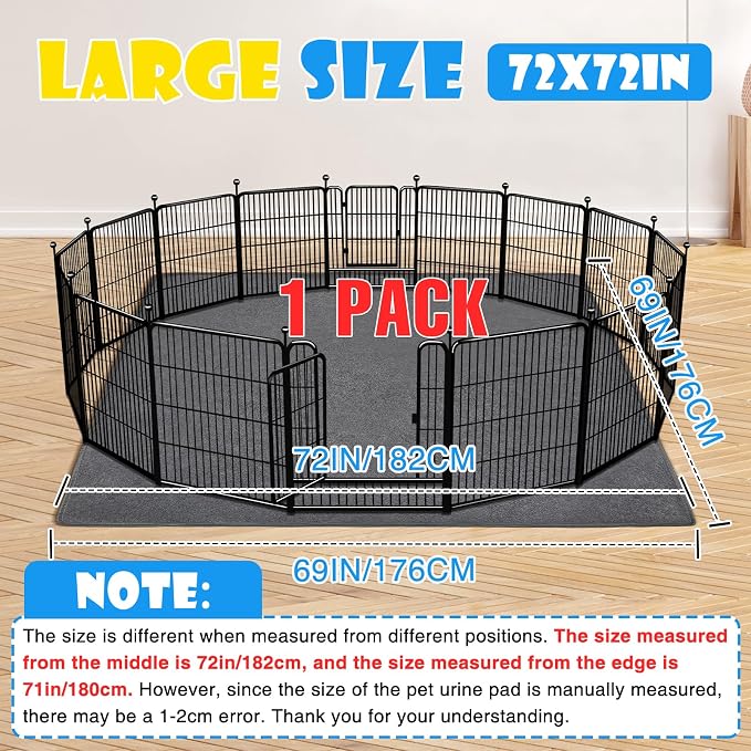 1 Pack Extra Large Washable Pee Pads for Dogs 72"x72" Reusable Dog Mat for Floor Non-Slip Waterproof Pee Pads for Dogs Fast Absorbent Pet Whelping Pads Puppy Playpen Mat for Incontinence, Housebreak - Image 2