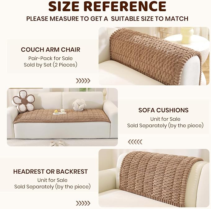 Royhom Couch Cover for Dogs Washable，Non Slip Sofa Protector for Pets | Durable & Easy Care, Soft Furniture Cover for Leather & Fabric Couches Against Claws, Spills & Fur, 27.6x59 Inch, Brown - Image 7