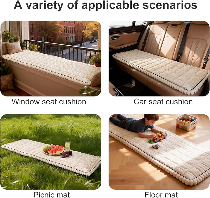 U-NICE HOME Oversized Fuzzy Couch Cover, Beige, 27.6''x80'' | Non-Slip, Washable, Couch cover for dog, Pet friendly, Furniture Protector - Image 4