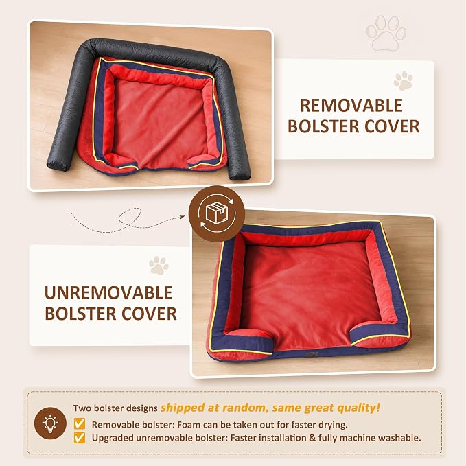 Comfort Expression Orthopedic Dog Bed for Extra Large Dogs with Bolster | Waterproof Dog Couch Bed with Washable Cover & Non-Slip Bottom, Supportive Egg Crate Foam XL Pet Bed, 42x30 Inch - Image 6