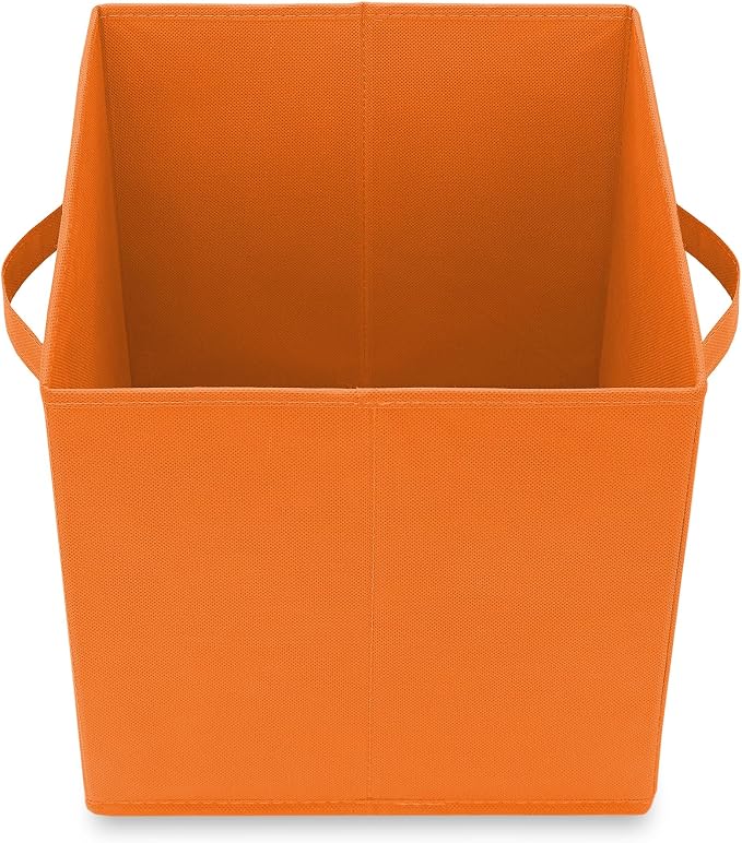 Casafield Set of 12 Collapsible Fabric Cube Storage Bins, Orange - 11" Foldable Cloth Baskets for Shelves, Cubby Organizers & More - Image 4