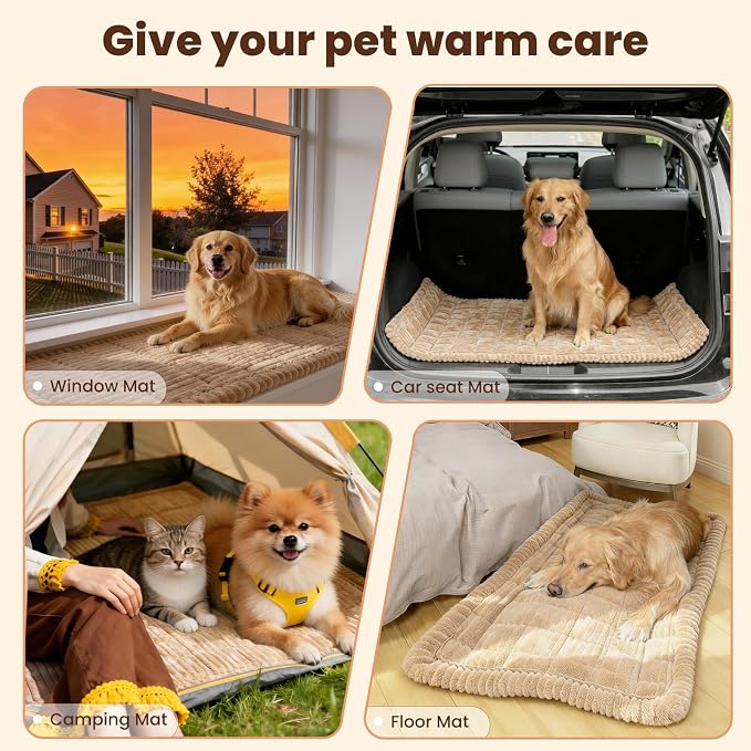 Couch Cover for Dogs Washable, Couch Covers for 3 Cushion Sofa Pet Friendly, Fuzzy Pet Couch Cushion Covers for Dog, Non Slip, Thick, Soft for Sofa Protector (Camel, 27.6" x 82.7"/70 x 210cm) - Image 5