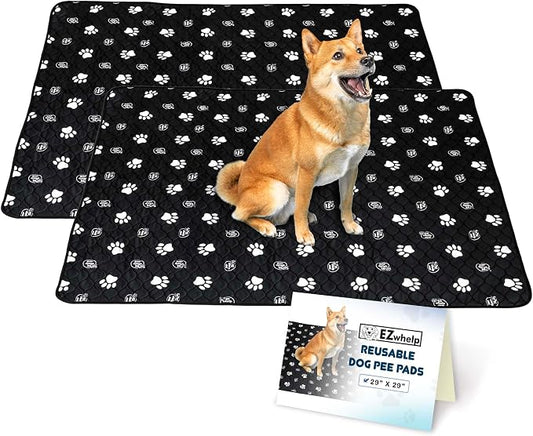 EZwhelp Reusable Dog Pee Pads, Washable Waterproof Mats for Dog Potty Training or Whelping Pads, 29x29 Inch, 2 Pack by EZwhelp