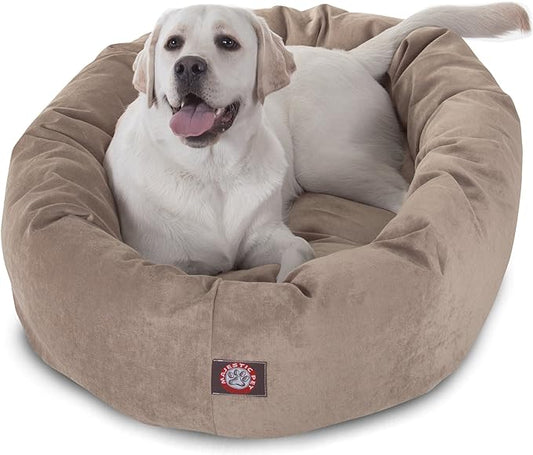 Majestic Pet Villa 40 Inch Shredded Memory Foam Dog Bed for Large Sized Dog 40x29x9 Inch–Orthopedic Pet Bed with Removable Washable Cover-Washable Large Puppy Mat with Head Support-Pearl by MajesticPet