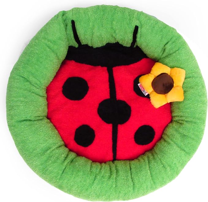 TONBO Soft Plush Small Cute and Cozy Nature Dog Cat Bed, Washer and Dryer Friendly (Ladybug) by TONBO