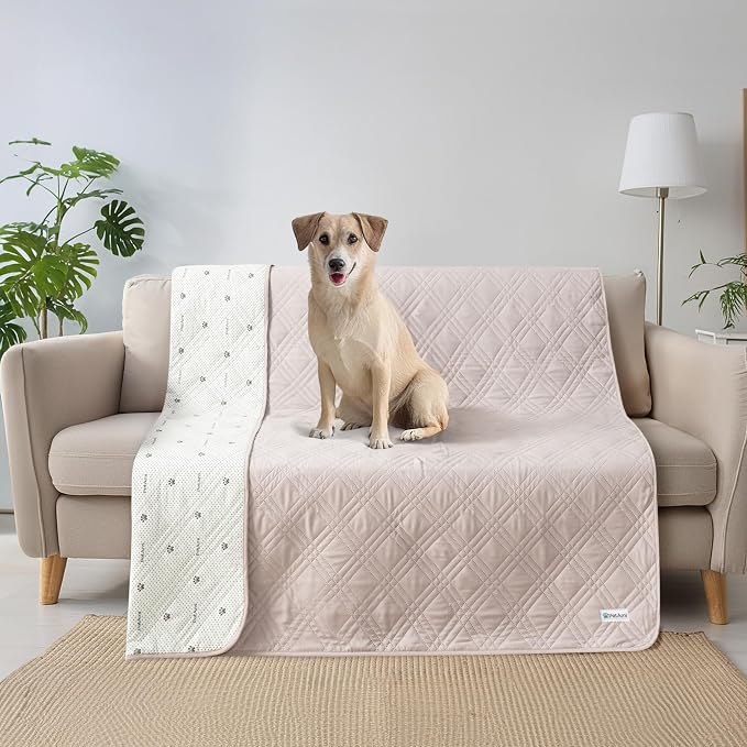 PetAmi Waterproof Couch Cover for Dogs, Non-Slip Leakproof Sofa Furniture Protector for Pet Cat, Machine Washable Bed Blanket for Car Seat, 102x82 Beige - Image 7