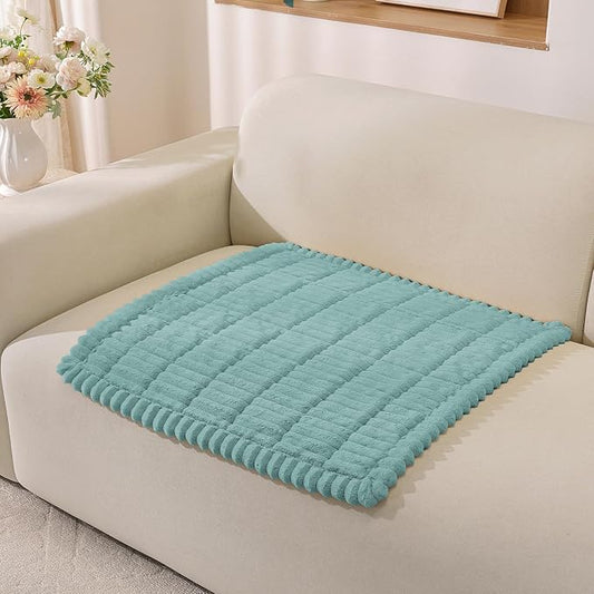 Fuzzy Pet Couch Covers for Dogs Washable, Thick Couch Covers for 2 Cushion Sofa Pet Friendly, Non Slip Plush Dog Couch Cover for for Sectional, Loveseat (Turquoise, 27.6" x 27.6") by CYCMACOHOME